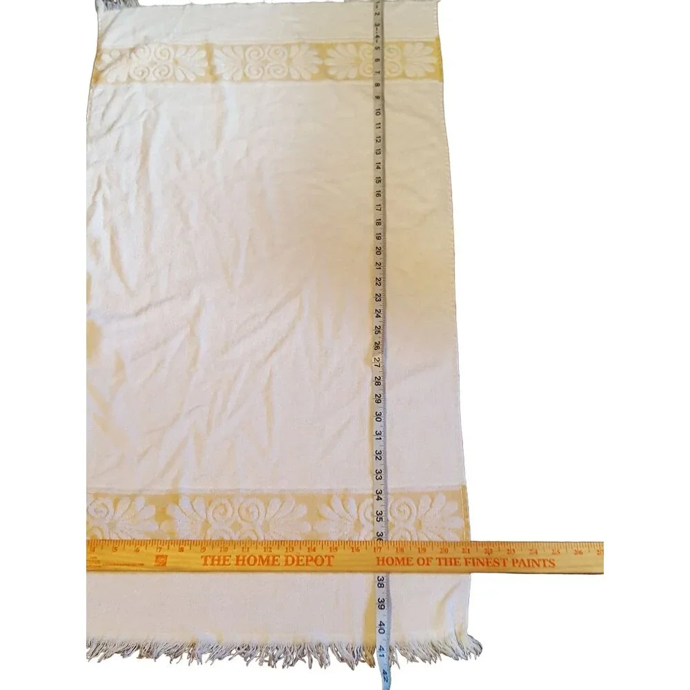 Vintage Cannon Monticello 1 Bath Towel Cream Yellow Sculpted 43x21